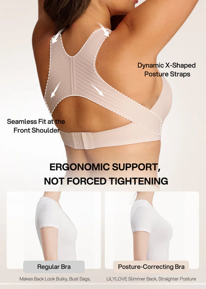 CurveBlend® Front Closure Cross-Back Wireless Posture Bra