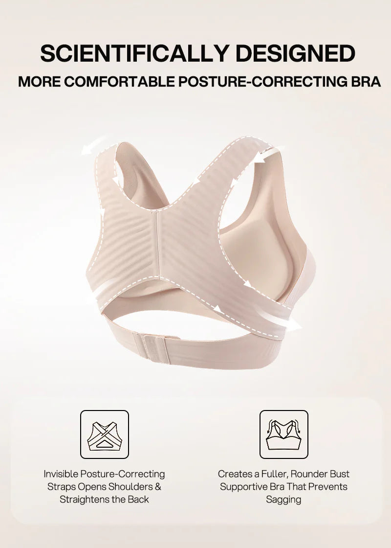 CurveBlend® Front Closure Cross-Back Wireless Posture Bra