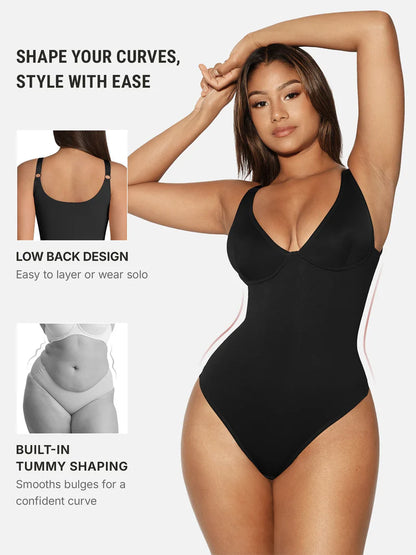 CurveBlend® V-Neck Tummy Control Bodysuit