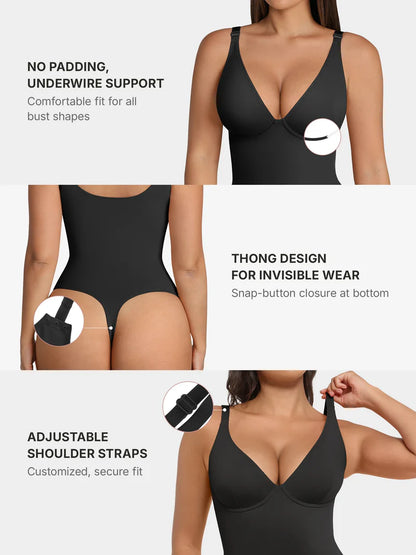 CurveBlend® V-Neck Tummy Control Bodysuit