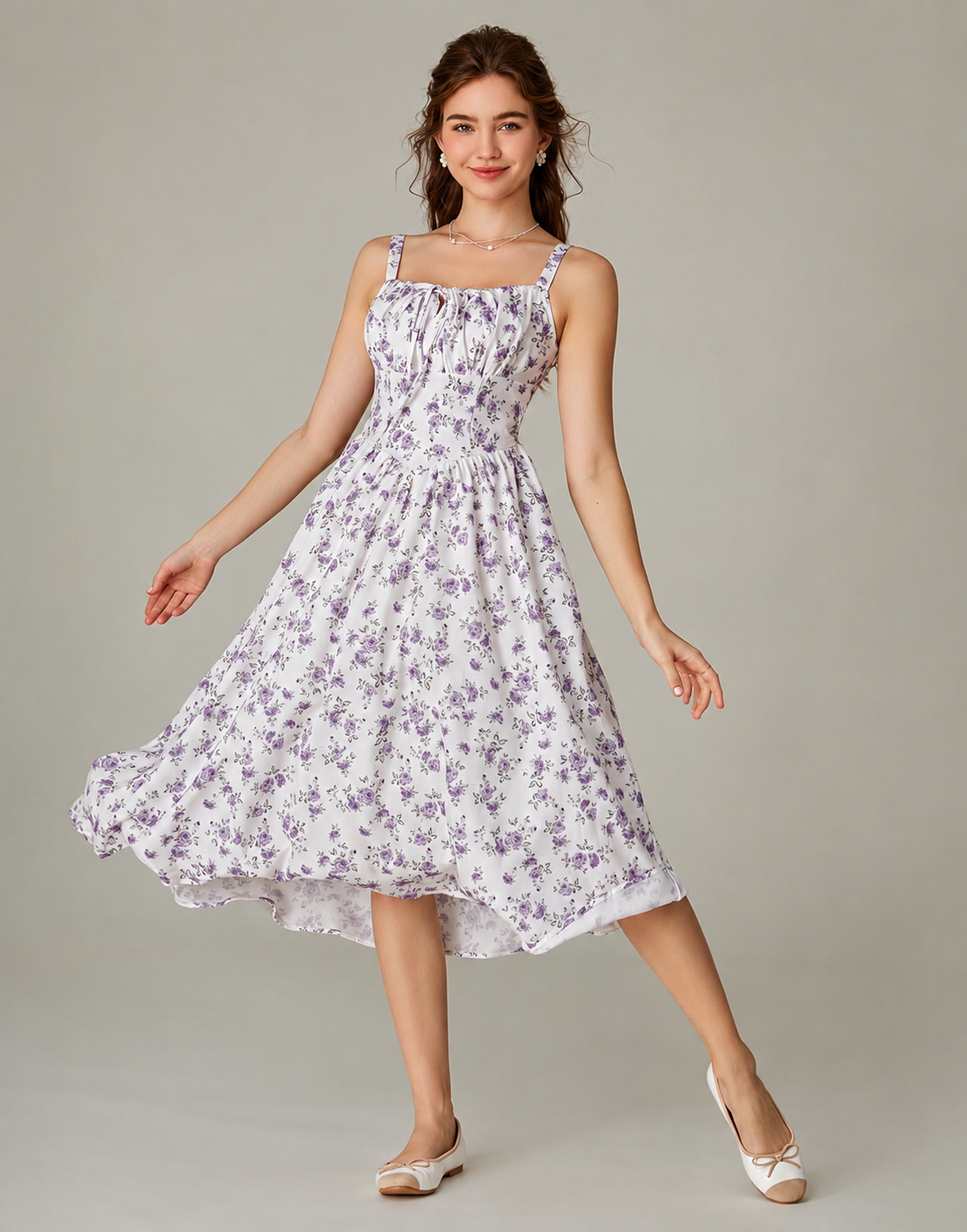 CurveBlend® Floral Corset Anti Tummy Dress