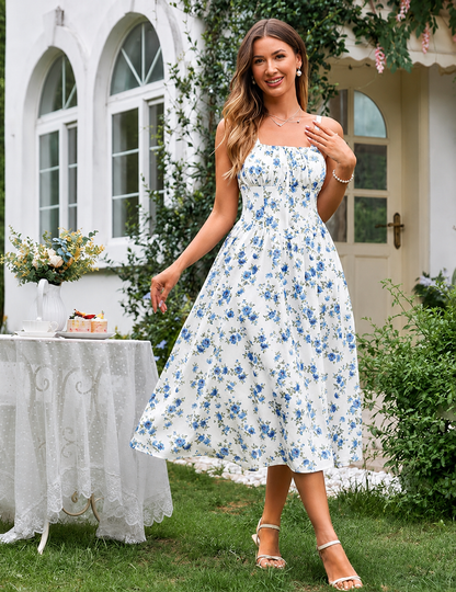 CurveBlend® Floral Corset Anti Tummy Dress
