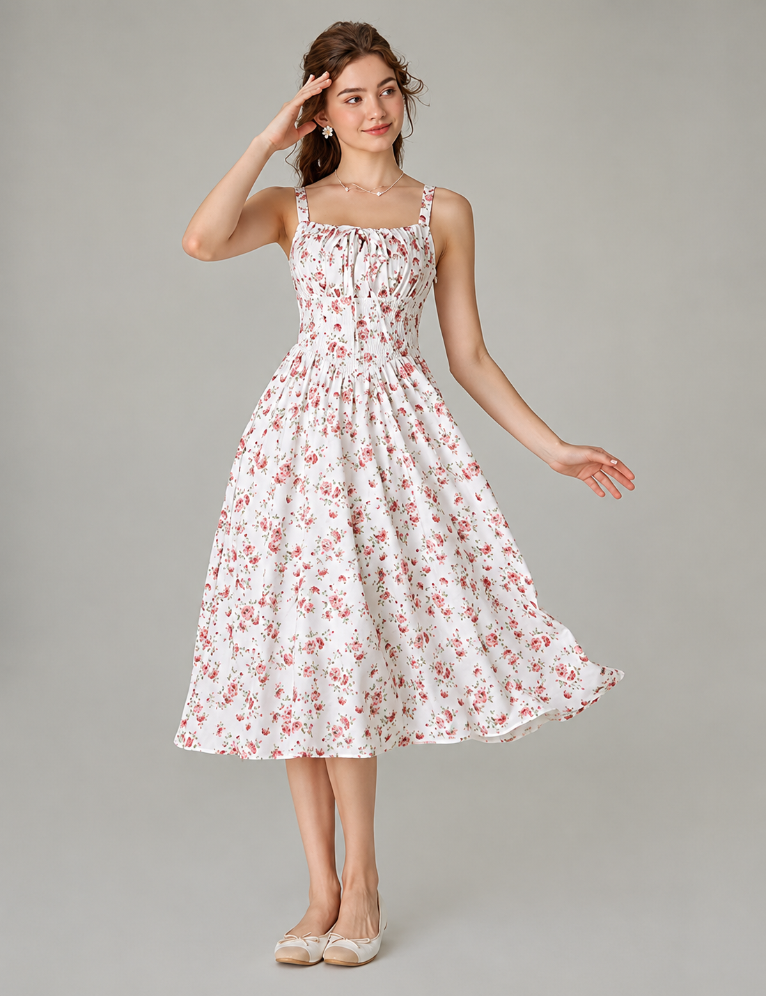 CurveBlend® Floral Corset Anti Tummy Dress
